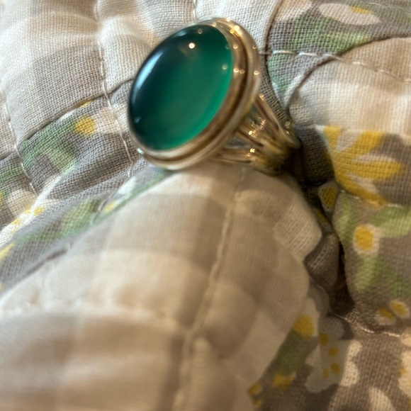 Handmade Vintage 925 Silver & Emerald Gemstone Ring 💍 Kelly Green Gorgeous Sz 8 - Picture 13 of 15